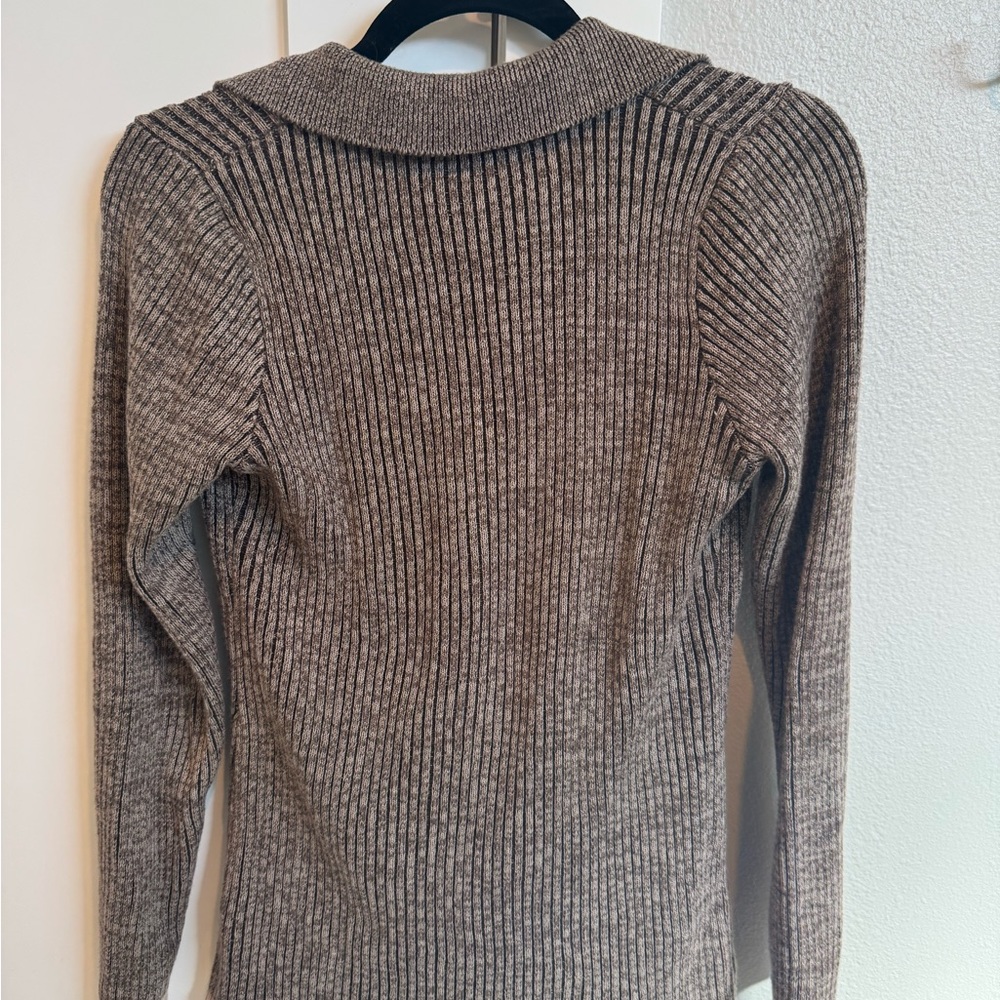 Rails Brown Ribbed V-Neck Button Cardigan - Picture 3 of 4